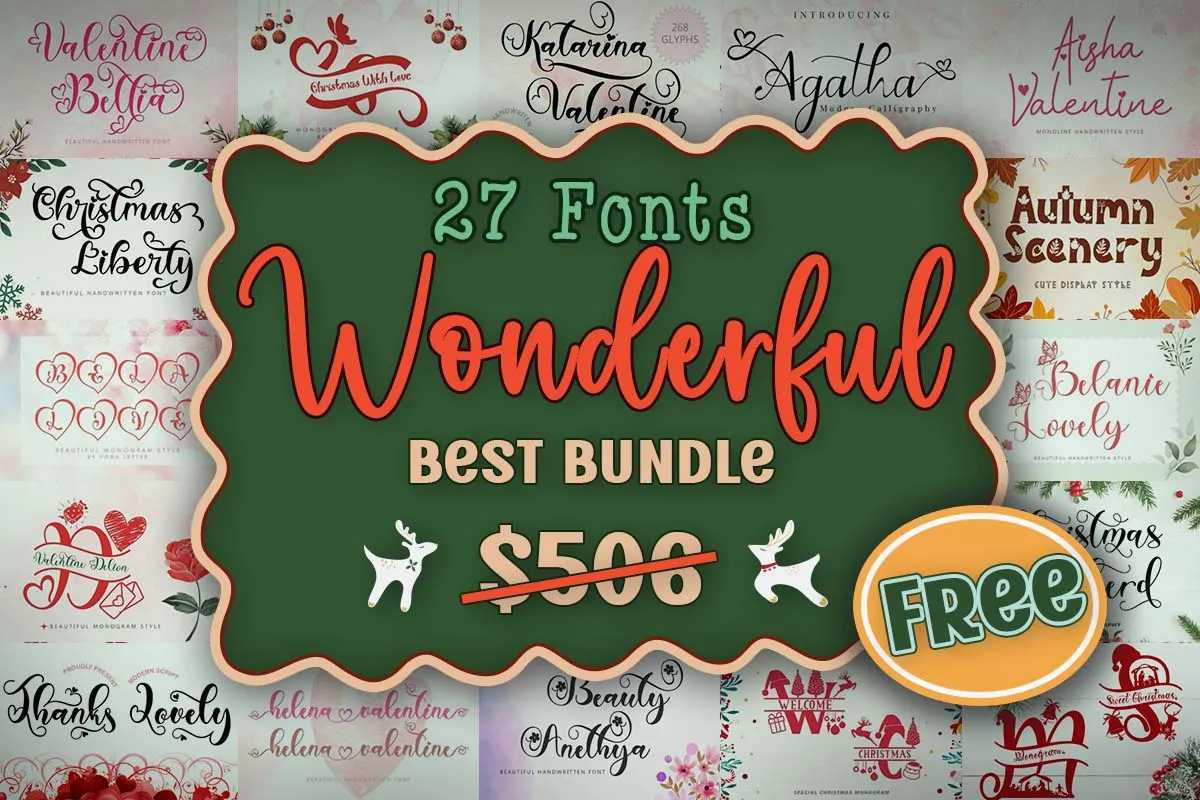 限时免费获取字体包 Wonderful Best Font Bundle[Windows、macOS][$506→0]