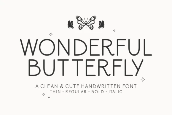 限时免费获取字体 Wonderful Butterfly[Windows、macOS][$50→0]