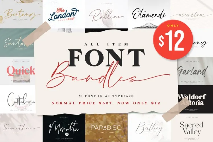 限时免费获取字体 All Item Font Bundles[Windows、macOS][$12→0]
