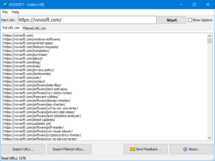 Vovsoft Collect URL - 网页 URL 地址收集工具[Windows][$19→0]
