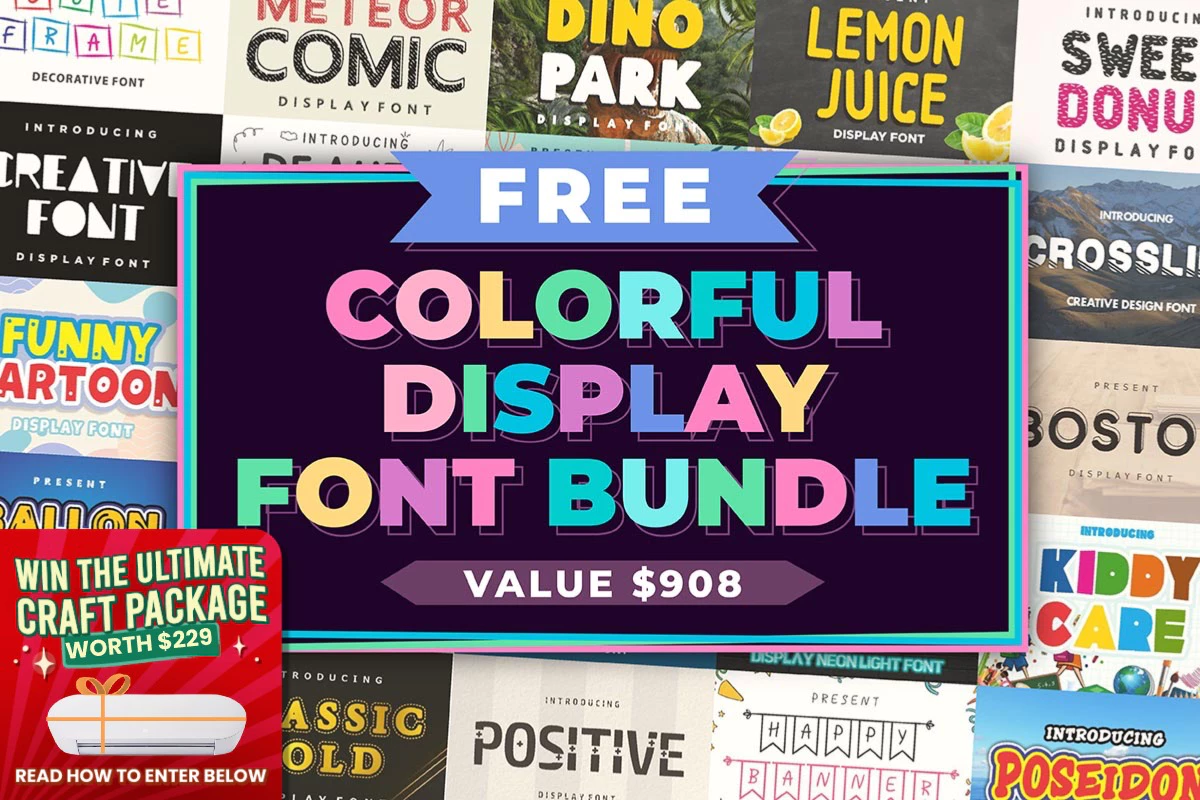 免费获取字体包 Colorful Display Font Bundle[Windows、macOS][$908→0]