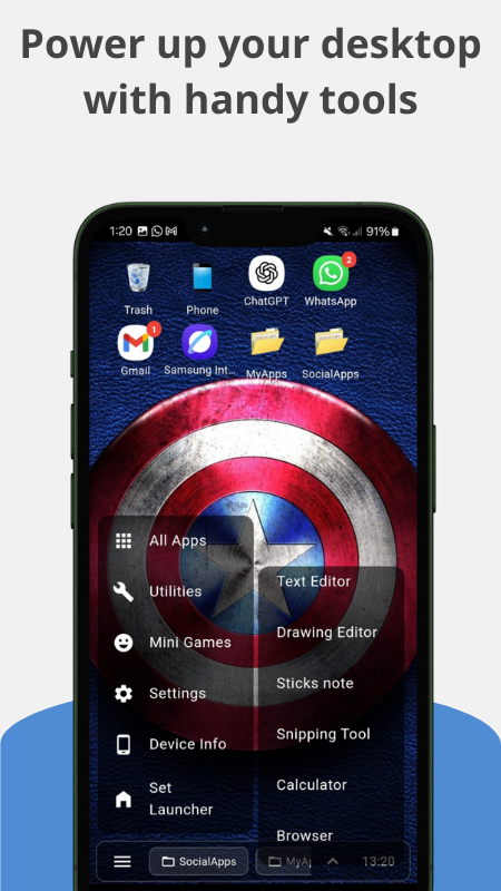 DroidDesktop - 将你的 Android 手机变成真正的桌面体验[Android][$2.99→0]-反斗限免