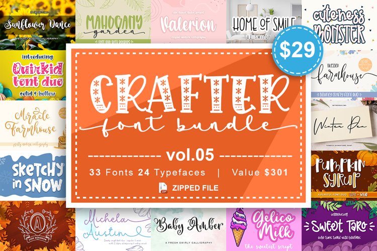 限时免费获取字体包 Crafter Font Bundle Vol. 5[Windows、macOS][$29→0]