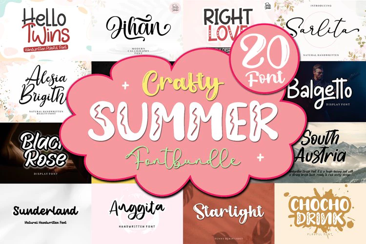 限时免费获取字体包 CRAFTY SUMMER FONTBUNDLE[Windows、macOS][$10→0]