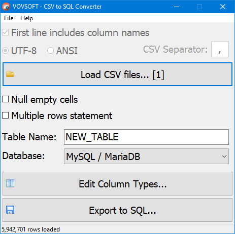 CSV to SQL Converter - 将 CSV 转换为 SQL[Windows][$19→0]