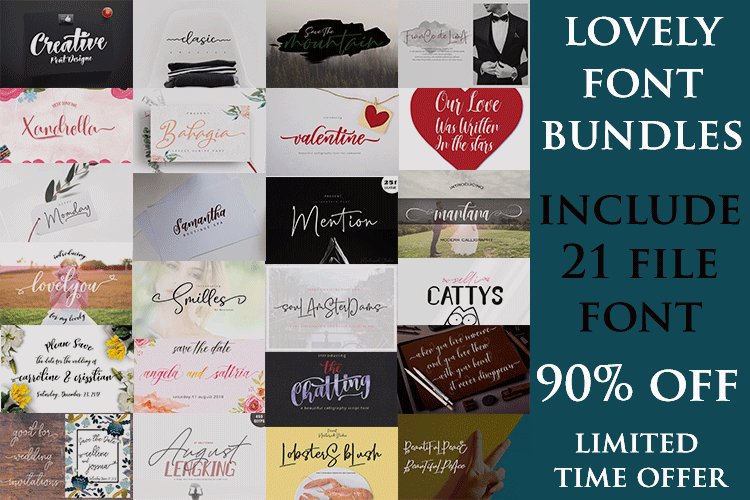 限时免费获取字体包 Lovely Font Bundles[Windows、macOS][$10→0]