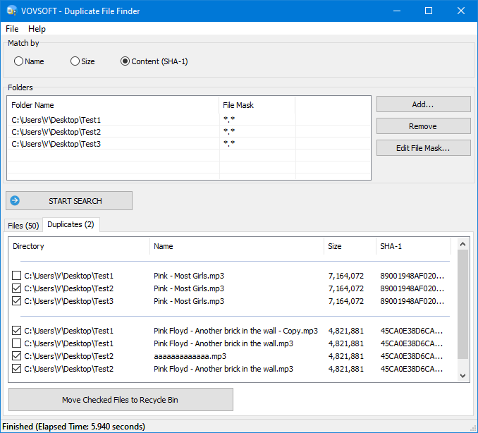 Vovsoft Duplicate File Finder - 重复文件查找工具[Windows][$19→0]