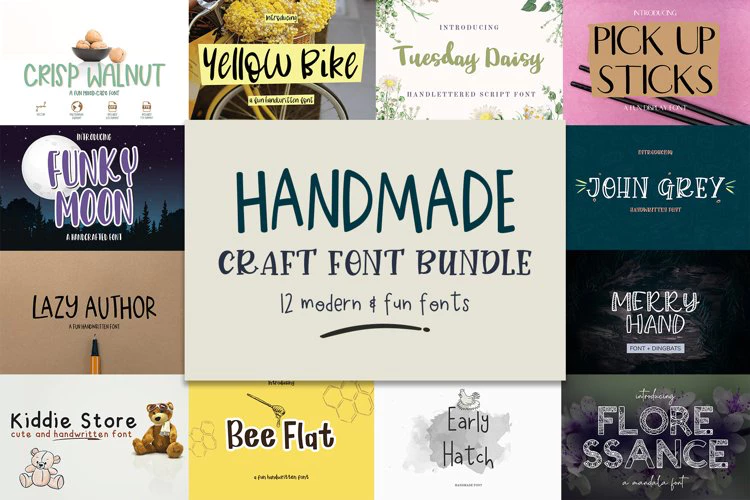 限時(shí)免費(fèi)獲取字體包 Handmade Craft Font Bundle[Windows、macOS][$12→0]