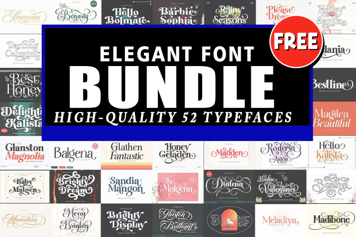 限时免费获取字体包 Elegant Font Bundle[Windows、macOS]