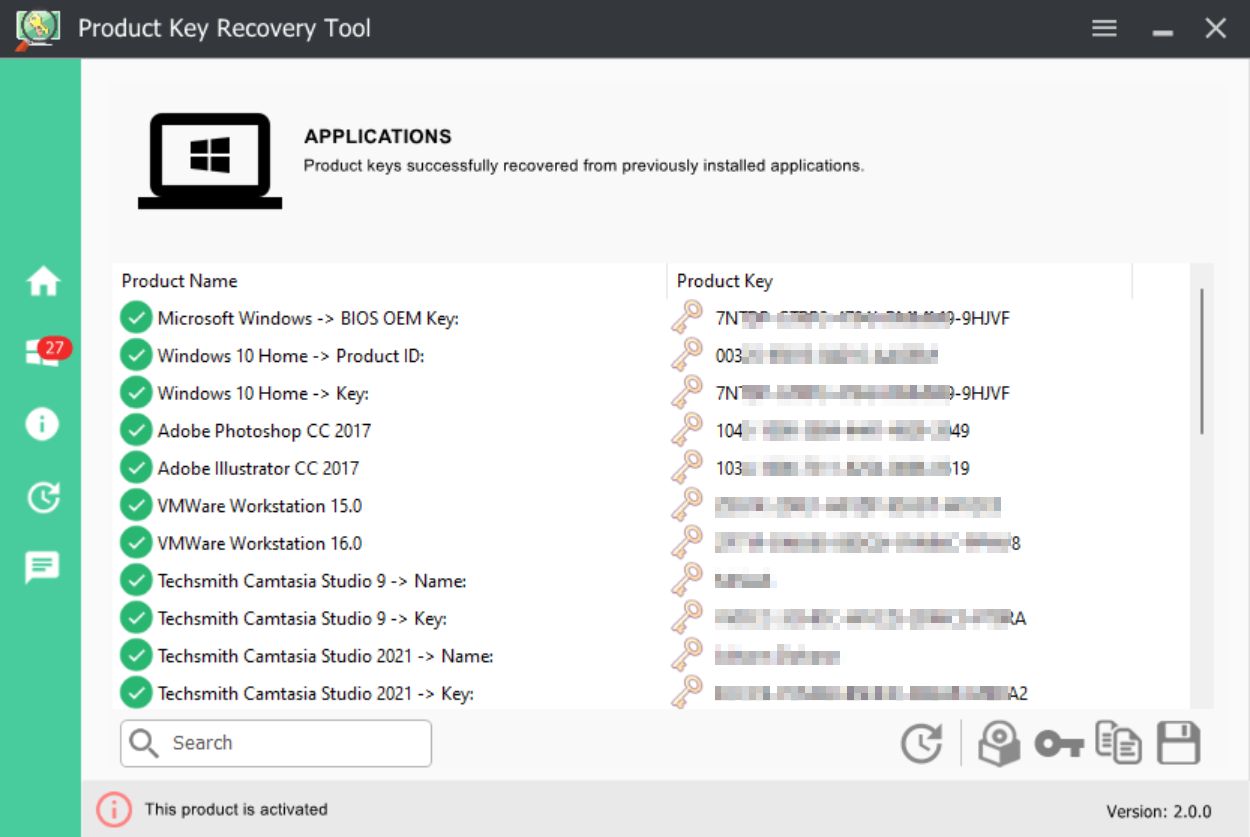 Product Key Recovery Tool - 软件序列号找回工具[Windows][$19.95→0]
