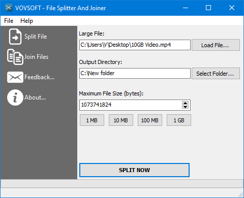 Vovsoft File Splitter And Joiner - 快速分割和合并文件工具[Windows][$19→0]