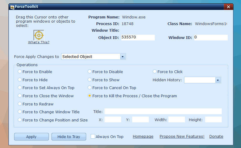 ForceToolkit Pro - 强制设置程序窗口状态[Windows][$19.95→0]