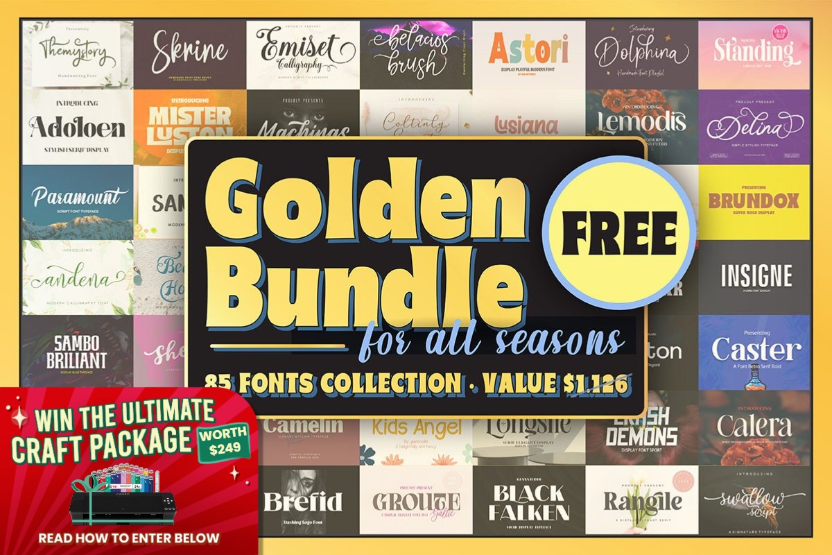 免费获取字体包 Golden for All Seasons Font Bundle[Windows、macOS][$1126→0]