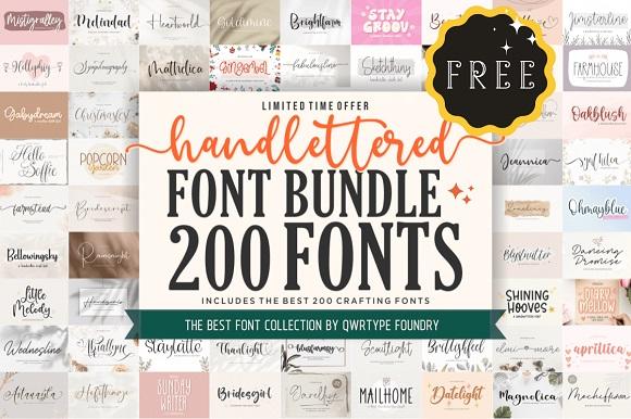 免费获取字体包 Hand Lettered Font Bundle[Windows、macOS][$2800→0]