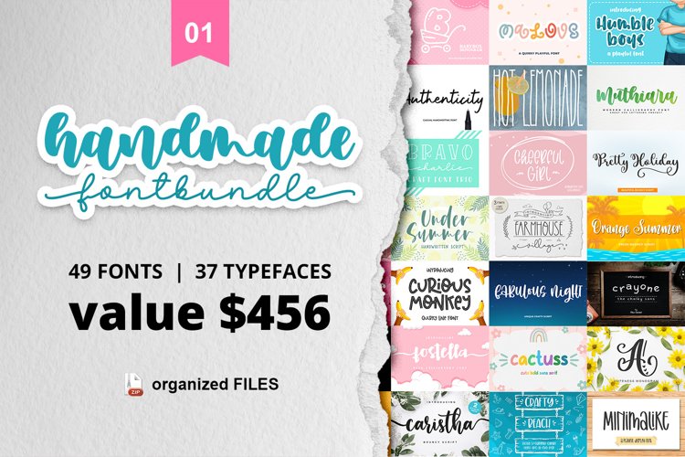 限时免费获取字体包 Handmade Font Bundle - 1[Windows、macOS][$456→0]-反斗限免