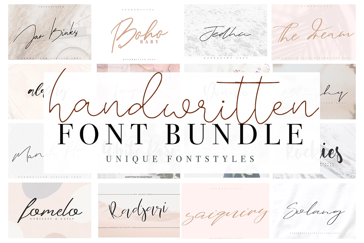 限时免费获取字体包 Handwritten Font Bundle[Windows、macOS]