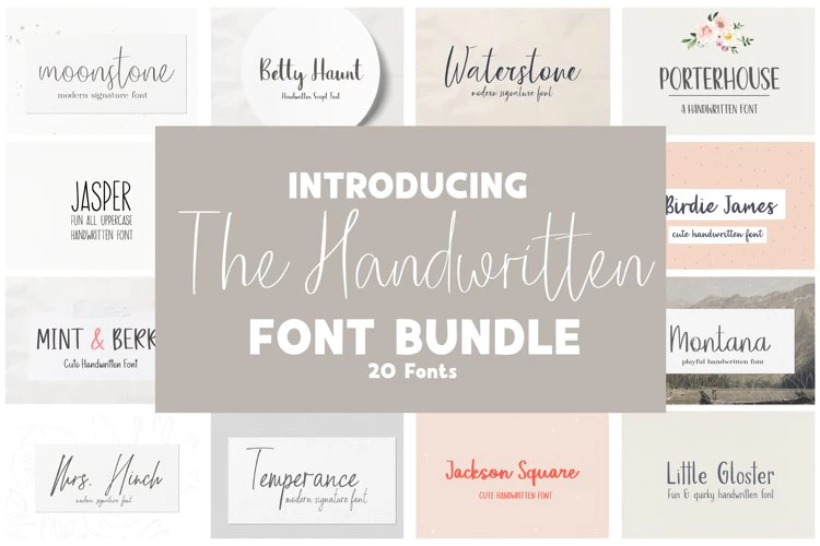 限时免费获取字体包 Handwritten Font Bundle[Windows、macOS][$10→0]