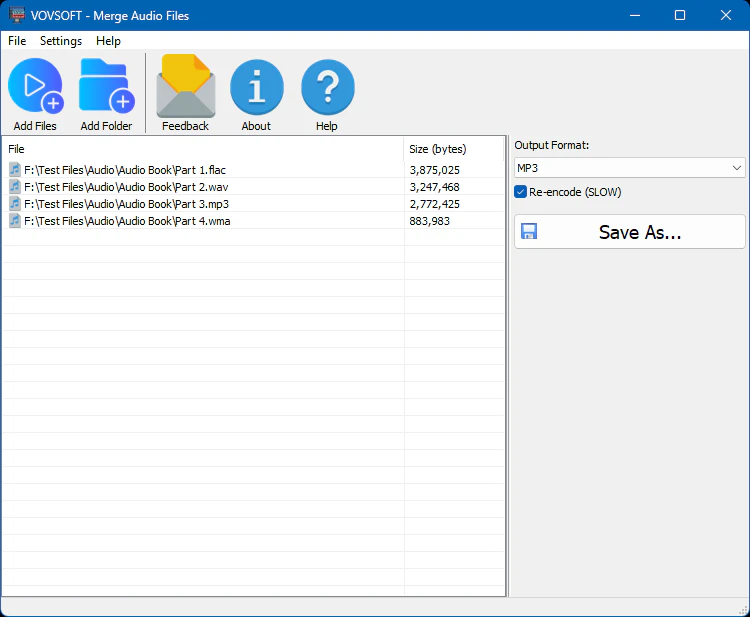 Vovsoft Merge Audio Files - 音频文件合并工具[Windows][$19→0]