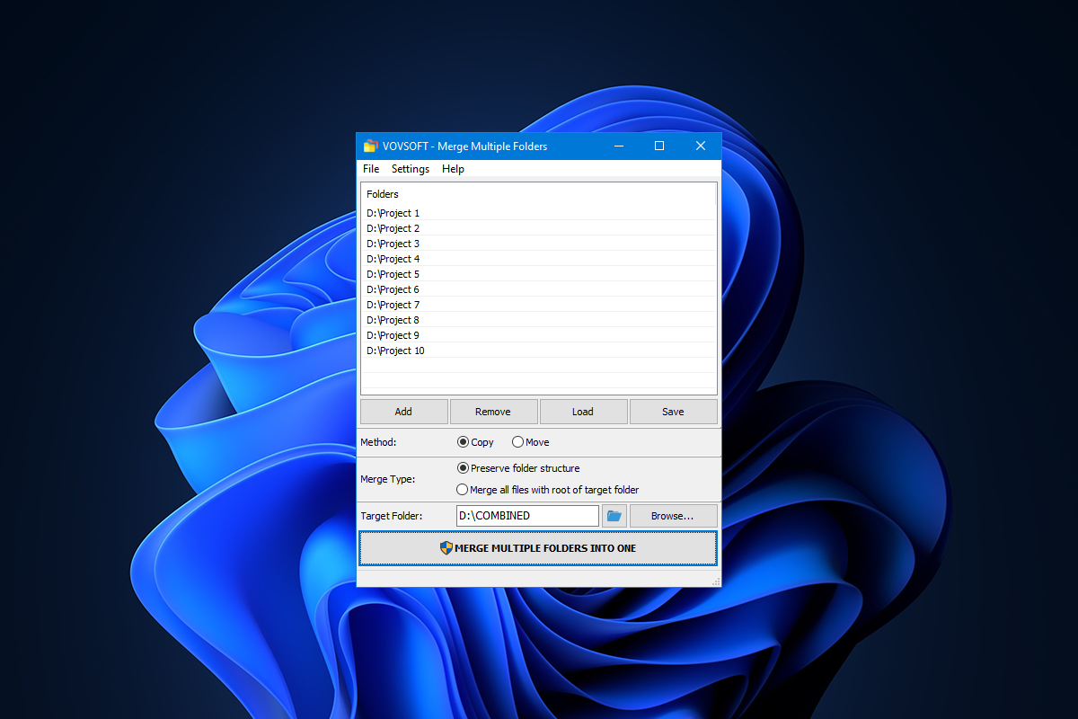 Vovsoft Merge Multiple Folders - 文件夹合并工具[Windows][$19→0]