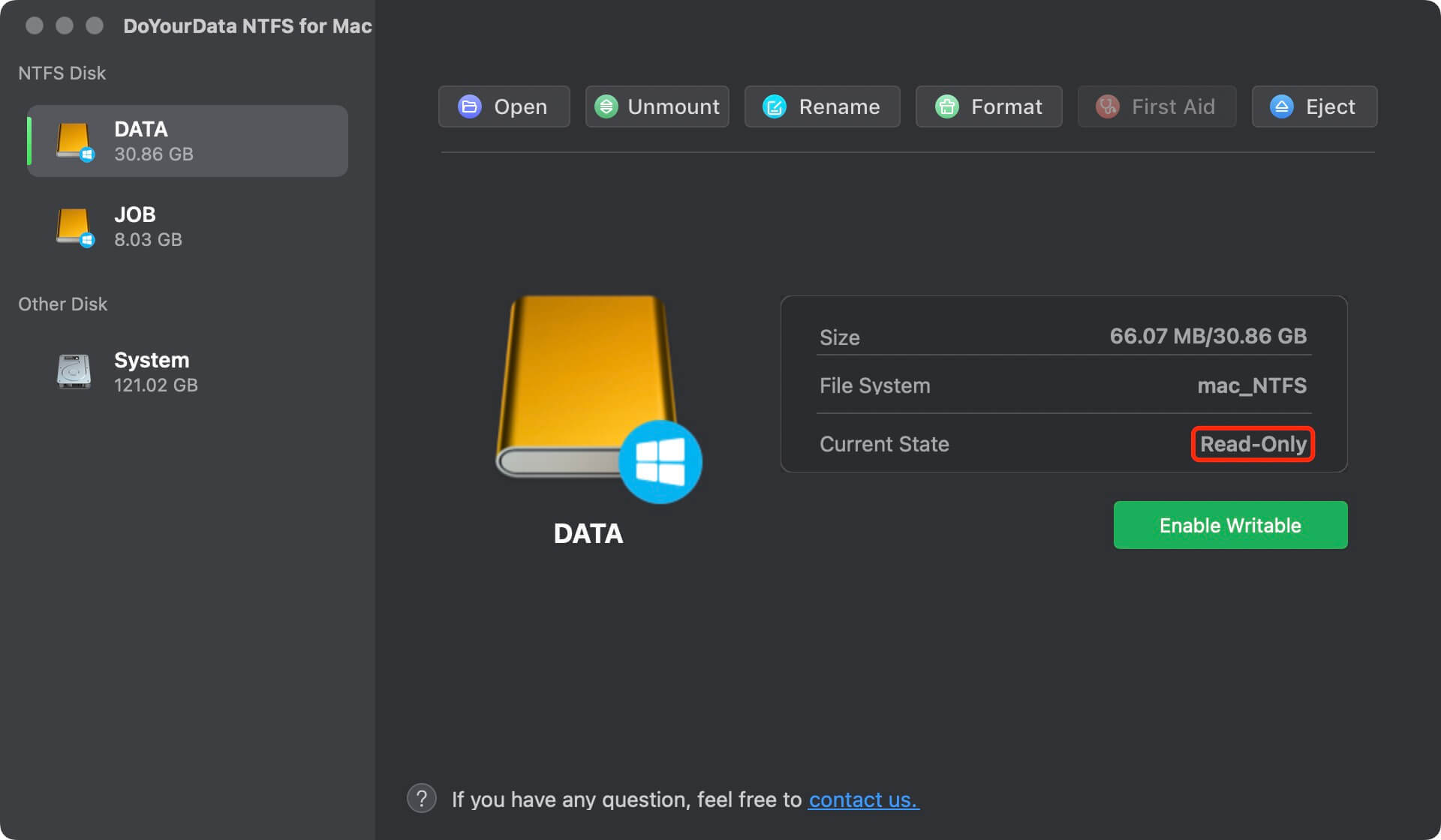 DoYourData NTFS for Mac - NTFS 格式磁盘读写工具[macOS]
