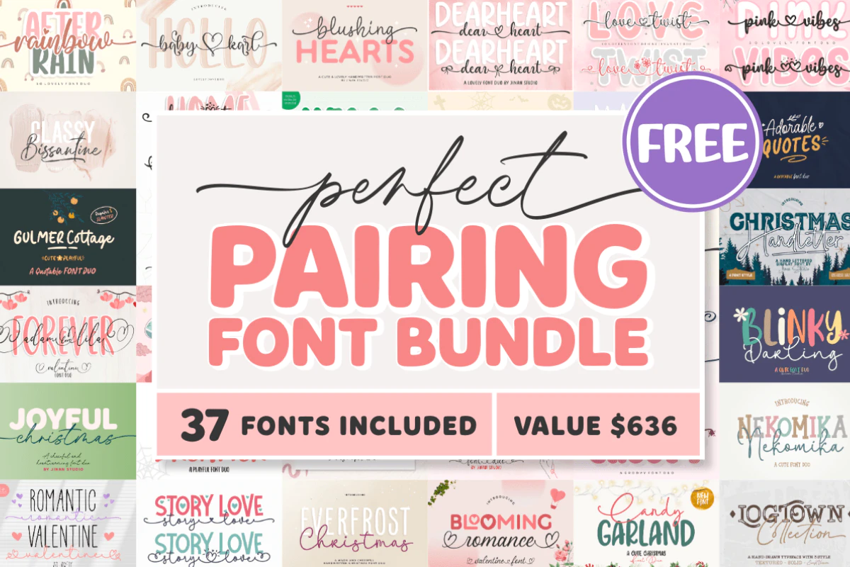 限时免费获取字体包 Perfect Pairing Font Bundle[Windows、macOS][$636→0]
