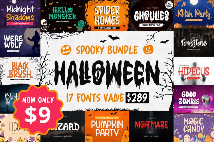限时免费获取字体包 Spooky Bundle[Windows、macOS][$18→0]