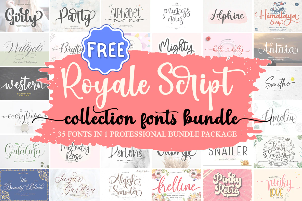 限时免费获取字体包 Royale Script Collection Font Bundle[Windows、macOS]