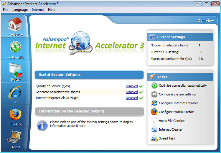 Ashampoo Internet Accelerator 3 – 网络优化软件[Windows][$19.99→0]