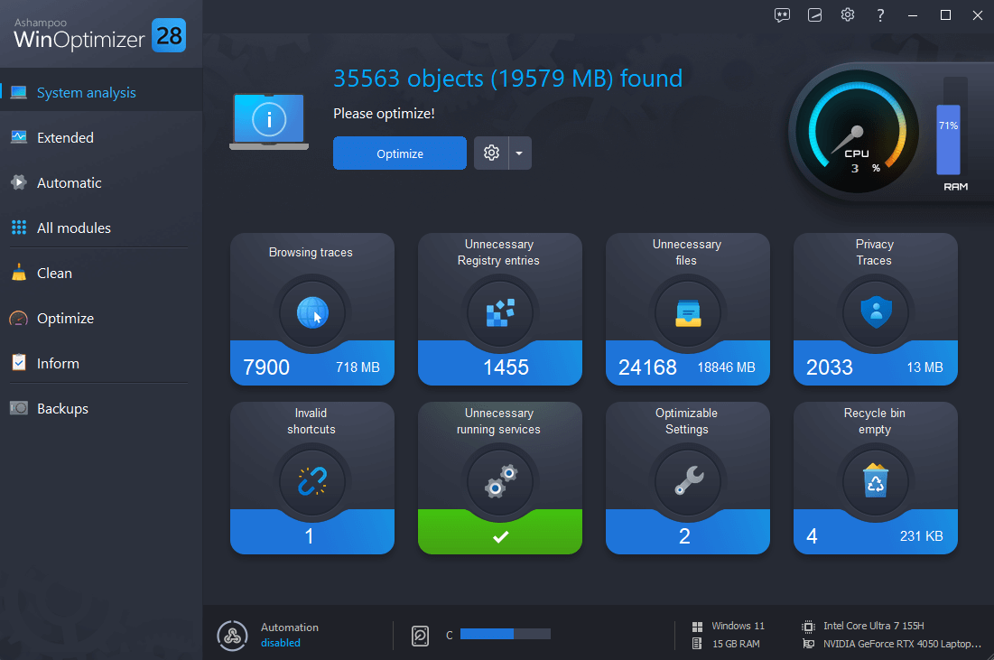 Ashampoo WinOptimizer 28 – 系统优化软件[Windows][$49.99→0]-反斗限免