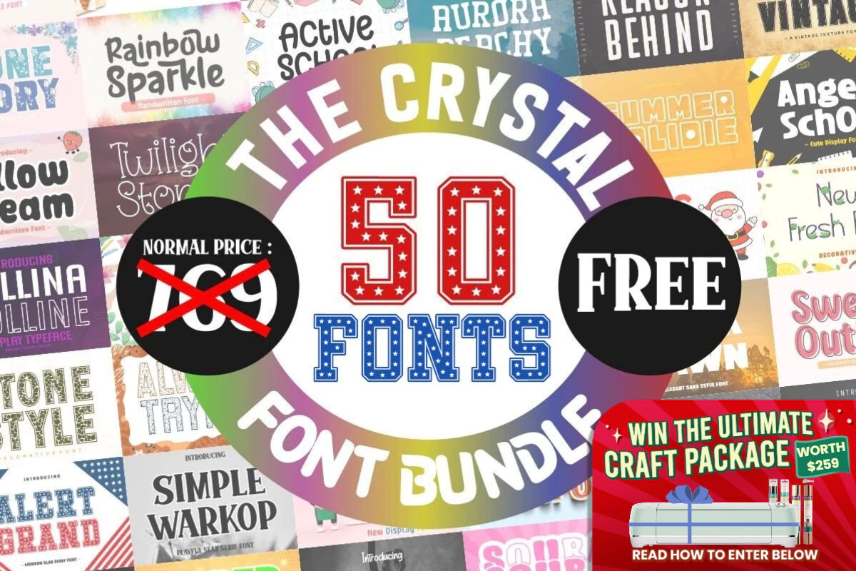 免费获取字体包 The Crystal Font Bundle[Windows、macOS][$769→0]