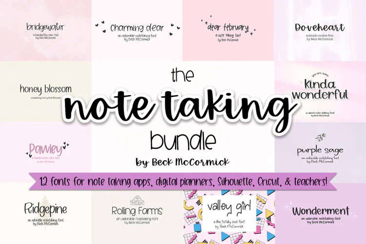 限时免费获取字体包 The Note-Taking Font Bundle[Windows、macOS][$23→0]