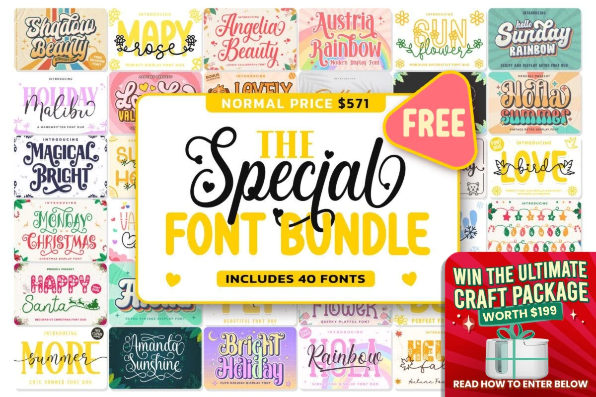 免费获取字体包 The Special Font Bundle[Windows、macOS][$571→0]