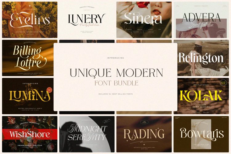 限时免费获取字体包 Unique Modern Font Bundle[Windows、macOS][$28→0]