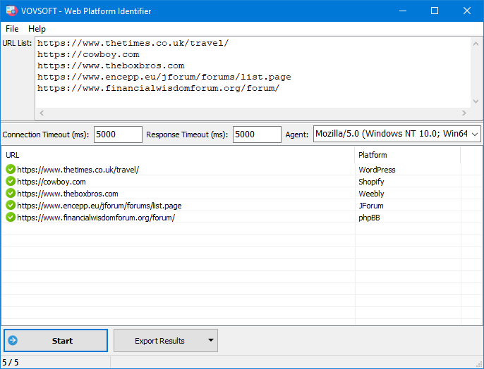Vovsoft Web Platform Identifier - 网站平台识别工具[Windows][$19→0]