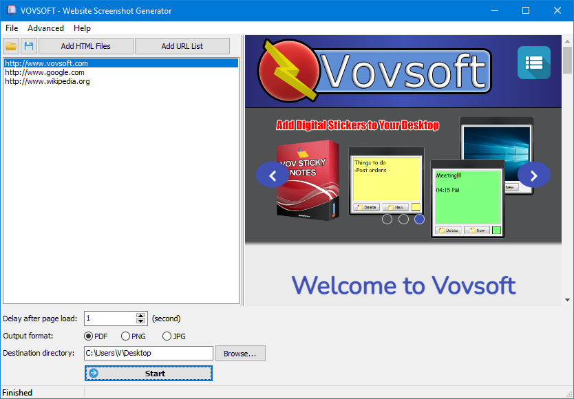 Vovsoft Website Screenshot Generator - 网站截图工具[Windows][$19→0]